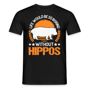 Hippo Gift Hippo Hippo Hippo - Men's T-Shirt - black - Front - AI Model Male 178 light (178cm)