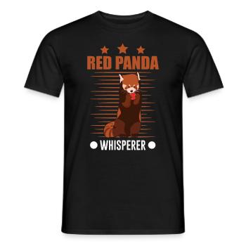 Chuchoteur de panda roux - T-shirt homme - noir - Devant - AI Model Male 178 light (178cm)