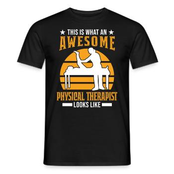 Physiotherapist Gift Physiotherapy Physio - Men's T-Shirt - black - Front - AI Model Male 178 light (178cm)
