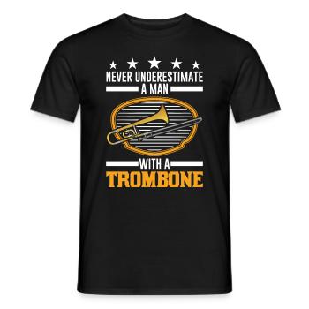 Posaune Mann Posaunenspieler Posaunist - Männer T-Shirt - Schwarz - Vorne - AI Model Male 178 light (178cm)