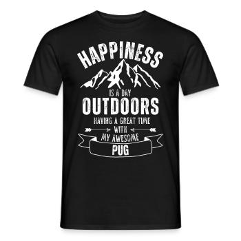 Carlin Chien de plein air Nature Randonnée Camping - T-shirt homme - noir - Devant - AI Model Male 178 light (178cm)