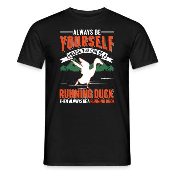 Indian Running Gift Running Duck - Men's T-Shirt - black - Front - AI Model Male 178 light (178cm)
