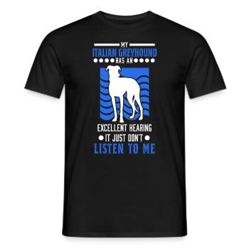 Italian greyhound Italian wind chime - Men's T-Shirt - black - Front - AI Model Male 178 light (178cm)
