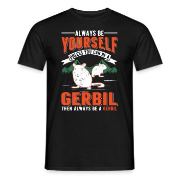 Gerbil Gift Racing Rat Germesau - Men's T-Shirt - black - Front - AI Model Male 178 light (178cm)