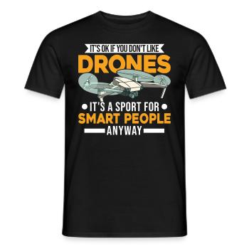 Drone Gift Quadcopter Drone Pilot - Men's T-Shirt - black - Front - AI Model Male 178 light (178cm)