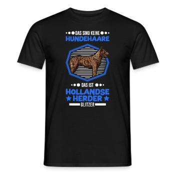 Hollandse Herder Glitzer Hollandse Herdershond - Männer T-Shirt - Schwarz - Vorne - AI Model Male 178 light (178cm)