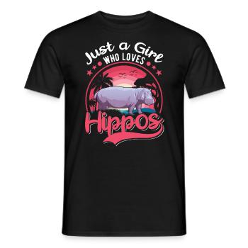 Juste une fille qui aime Hippo Hippo Hippo Hippo Hippo Hippo - T-shirt homme - noir - Devant - AI Model Male 178 light (178cm)
