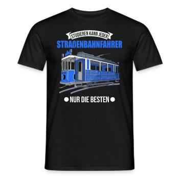 Straßenbahn Geschenk Straßenbahnfahrer Tram S-Bahn - Männer T-Shirt - Schwarz - Vorne - AI Model Male 178 light (178cm)