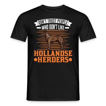 Hollandse Herder Hollandse Herderdshond - Men's T-Shirt - black - Front - AI Model Male 178 light (178cm)