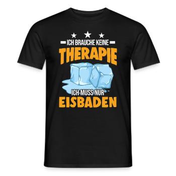 Eisbad Therapie Eisbaden Winterbad Eisschwimmen - Männer T-Shirt - Schwarz - Vorne - AI Model Male 178 light (178cm)