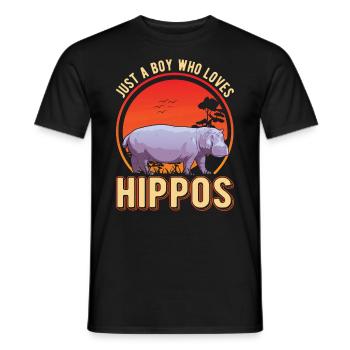 Juste un garçon qui aime Hippo Hippo Hippo Hippo Hippo Hippo - T-shirt homme - noir - Devant - AI Model Male 178 light (178cm)