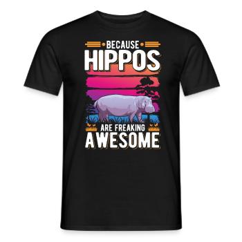 Hippo Gift Hippo Hippo Hippo - Men's T-Shirt - black - Front - AI Model Male 178 light (178cm)