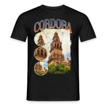 Cordoue Espagne Ville Skyline Accueil Amour Vacances - T-shirt homme - noir - Devant - AI Model Male 178 light (178cm)