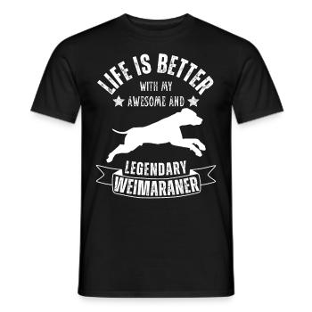 Légendaire Weimaraner Vintage Retro - T-shirt homme - noir - Devant - AI Model Male 178 light (178cm)