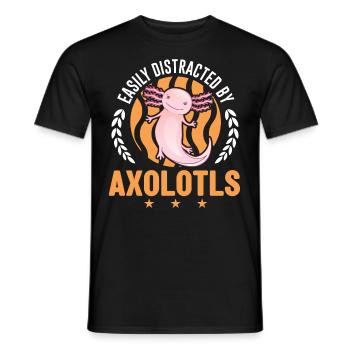 Easily distracted by Axolotls Tail Luch - Men's T-Shirt - black - Front - AI Model Male 178 light (178cm)
