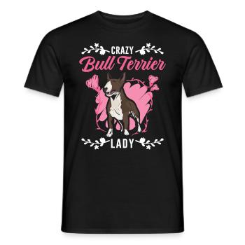 Crazy Bull Terrier dame Bullterrier - T-shirt homme - noir - Devant - AI Model Male 178 light (178cm)