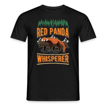 Chuchoteur de panda roux - T-shirt homme - noir - Devant - AI Model Male 178 light (178cm)