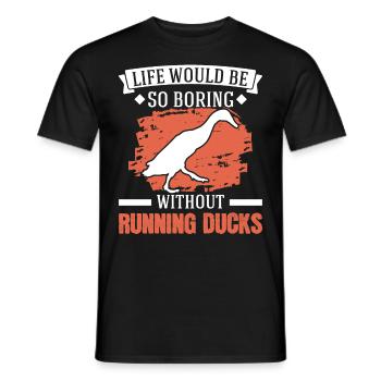 Indian Running Gift Running Duck - Men's T-Shirt - black - Front - AI Model Male 178 light (178cm)