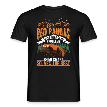 Red Panda Gift Cat Bear - Men's T-Shirt - black - Front - AI Model Male 178 light (178cm)