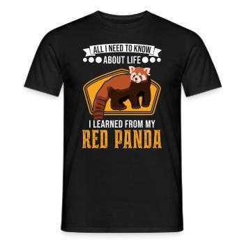 Panda Rouge Cadeau Chat Ours Panda Rouge - T-shirt homme - noir - Devant - AI Model Male 178 light (178cm)
