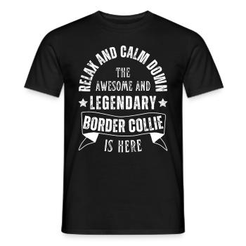 Relax my legendary Border Collie is here Retro - Men's T-Shirt - black - Front - AI Model Male 178 light (178cm)