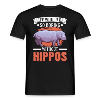 Hippo Gift Hippo Hippo Hippo - Men's T-Shirt - black - Front - AI Model Male 178 light (178cm)