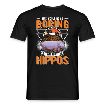 Hippo Gift Hippo Hippo Hippo - Men's T-Shirt - black - Front - AI Model Male 178 light (178cm)