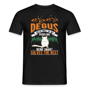 Degu Geschenk Strauchratte Degu - Männer T-Shirt - Schwarz - Vorne - AI Model Male 178 light (178cm)