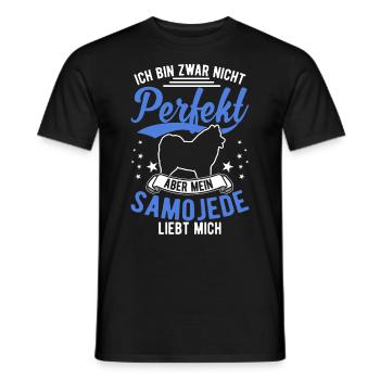 Samojede Geschenk Schlittenhund Samojeden - Männer T-Shirt - Schwarz - Vorne - AI Model Male 178 light (178cm)