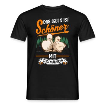 Das Leben ist schöner mit Seidenhühnern - Männer T-Shirt - Schwarz - Vorne - AI Model Male 178 light (178cm)