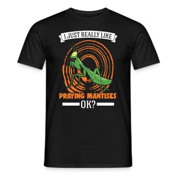 Praying Mantis Gift Mantis Mantis Mantis Fangschrecke - Men's T-Shirt - black - Front - AI Model Male 178 light (178cm)