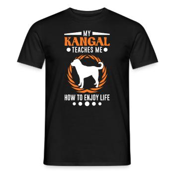 Mon Kangal m’apprend à profiter de la vie Kangal - T-shirt homme - noir - Devant - AI Model Male 178 light (178cm)