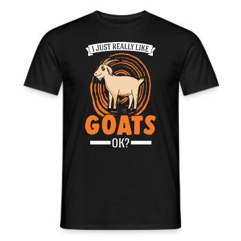 J’aime vraiment Goats Goat Host Goat - T-shirt homme - noir - Devant - AI Model Male 178 light (178cm)