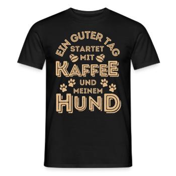 Hund & Kaffee Hund Cafe - Männer T-Shirt - Schwarz - Vorne - AI Model Male 178 light (178cm)