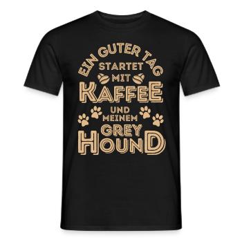 Greyhound Kaffee Hund Cafe - Männer T-Shirt - Schwarz - Vorne - AI Model Male 178 light (178cm)