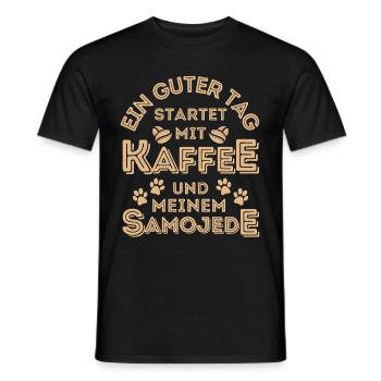 Samojede Kaffee Hund Cafe - Männer T-Shirt - Schwarz - Vorne - AI Model Male 178 light (178cm)