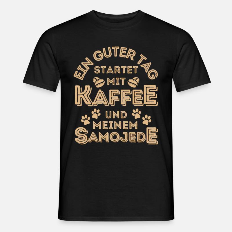 Samojede Kaffee Hund Cafe - Männer T-Shirt - Schwarz