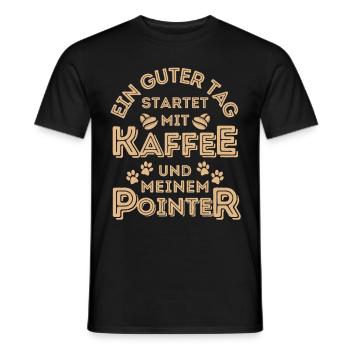 English Pointer Kaffee Hund Cafe - Männer T-Shirt - Schwarz - Vorne - AI Model Male 178 light (178cm)