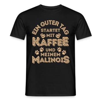Belgian Malinois Kaffee Hund Cafe - Männer T-Shirt - Schwarz - Vorne - AI Model Male 178 light (178cm)