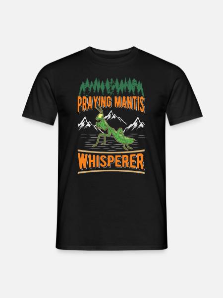 Gottesanbeterin Flüsterer Mantis Fangschrecke - Männer T-Shirt - Schwarz