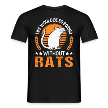 Rat Gift Domestic Rat Rat Owner - Men's T-Shirt - black - Front - AI Model Male 178 light (178cm)