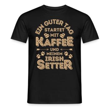 Irish Setter Kaffee Hund Cafe - Männer T-Shirt - Schwarz - Vorne - AI Model Male 178 light (178cm)