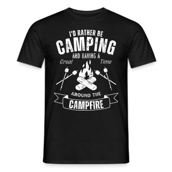 Camping Lagerfeuer Zelten in der Natur Outdoor - Männer T-Shirt - Schwarz - Vorne - AI Model Male 178 light (178cm)