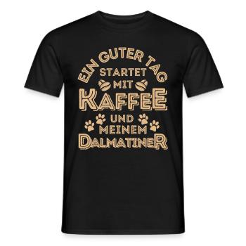 Dalmatiner Kaffee Hund Cafe - Männer T-Shirt - Schwarz - Vorne - AI Model Male 178 light (178cm)