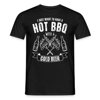 BBQ, grillen und Bier trinken für Bierliebhaber - Männer T-Shirt - Schwarz - Vorne - AI Model Male 178 light (178cm)