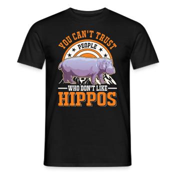 Hippo Lover Hippo Hippo Hippo - Men's T-Shirt - black - Front - AI Model Male 178 light (178cm)