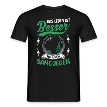 Das Leben ist besser mit einem Samojeden - Männer T-Shirt - Schwarz - Vorne - AI Model Male 178 light (178cm)