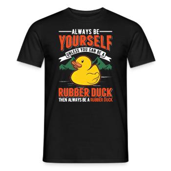Canard en caoutchouc Canard grinçant Canard de bain - T-shirt homme - noir - Devant - AI Model Male 178 light (178cm)