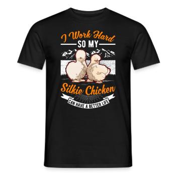Silk Chicken Retraité Silkie Chicken Grand-père - T-shirt homme - noir - Devant - AI Model Male 178 light (178cm)