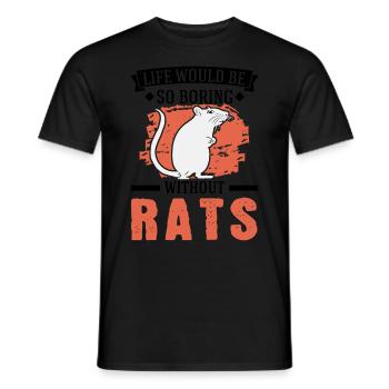 Rat Gift Domestic Rat Rat Owner - Men's T-Shirt - black - Front - AI Model Male 178 light (178cm)